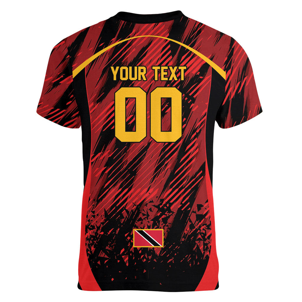 Custom Women’s Cricket Trinidad and Tobago Women V-Neck T-Shirt Caribbean Woman Knight