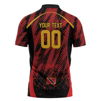 Custom Women’s Cricket Trinidad and Tobago Zipper Polo Shirt Caribbean Woman Knight