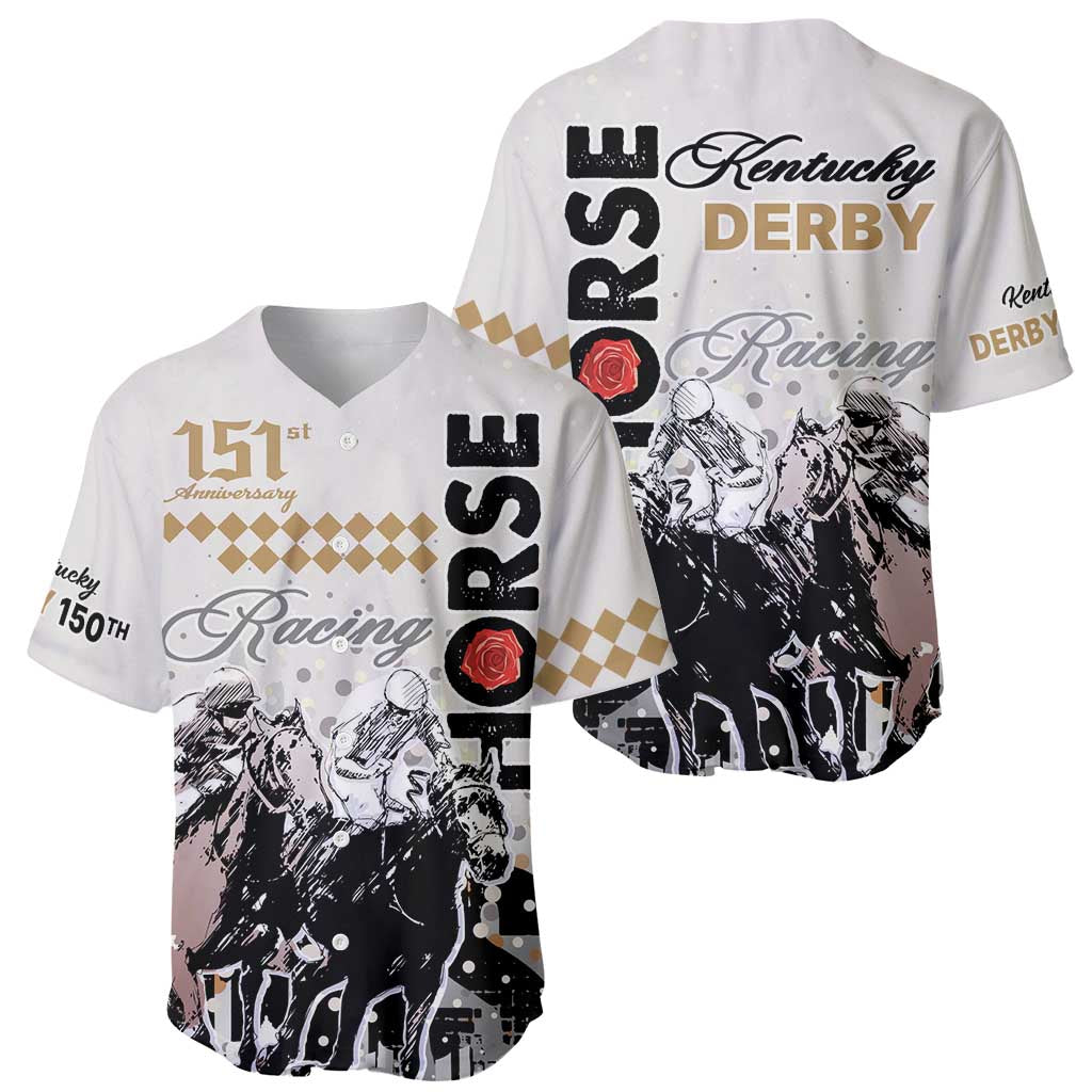 Kentucky Horse Racing Baseball Jersey 151st Anniversary The Run For The Roses LT9