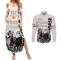 Kentucky Horse Racing Couples Matching Summer Maxi Dress and Long Sleeve Button Shirts 151st Anniversary The Run For The Roses LT9