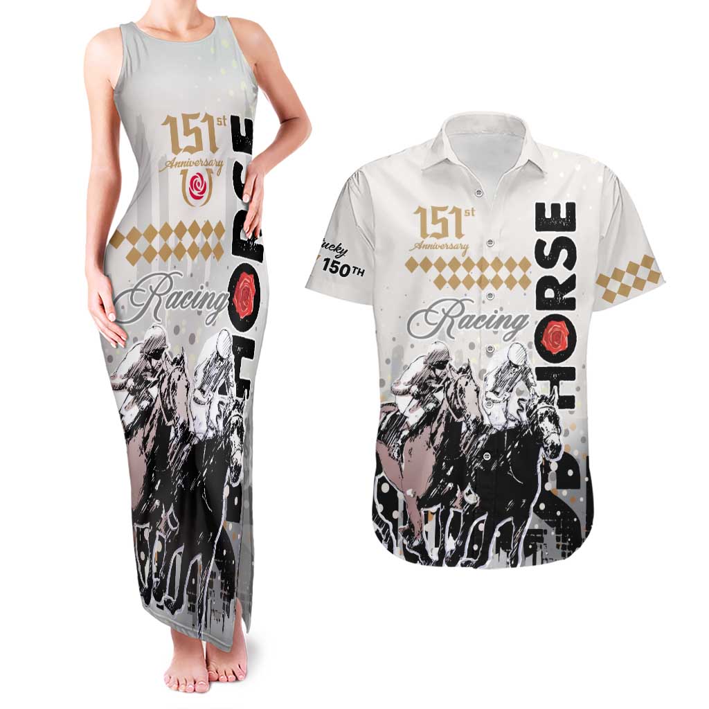 Kentucky Horse Racing Couples Matching Tank Maxi Dress and Hawaiian Shirt 151st Anniversary The Run For The Roses LT9