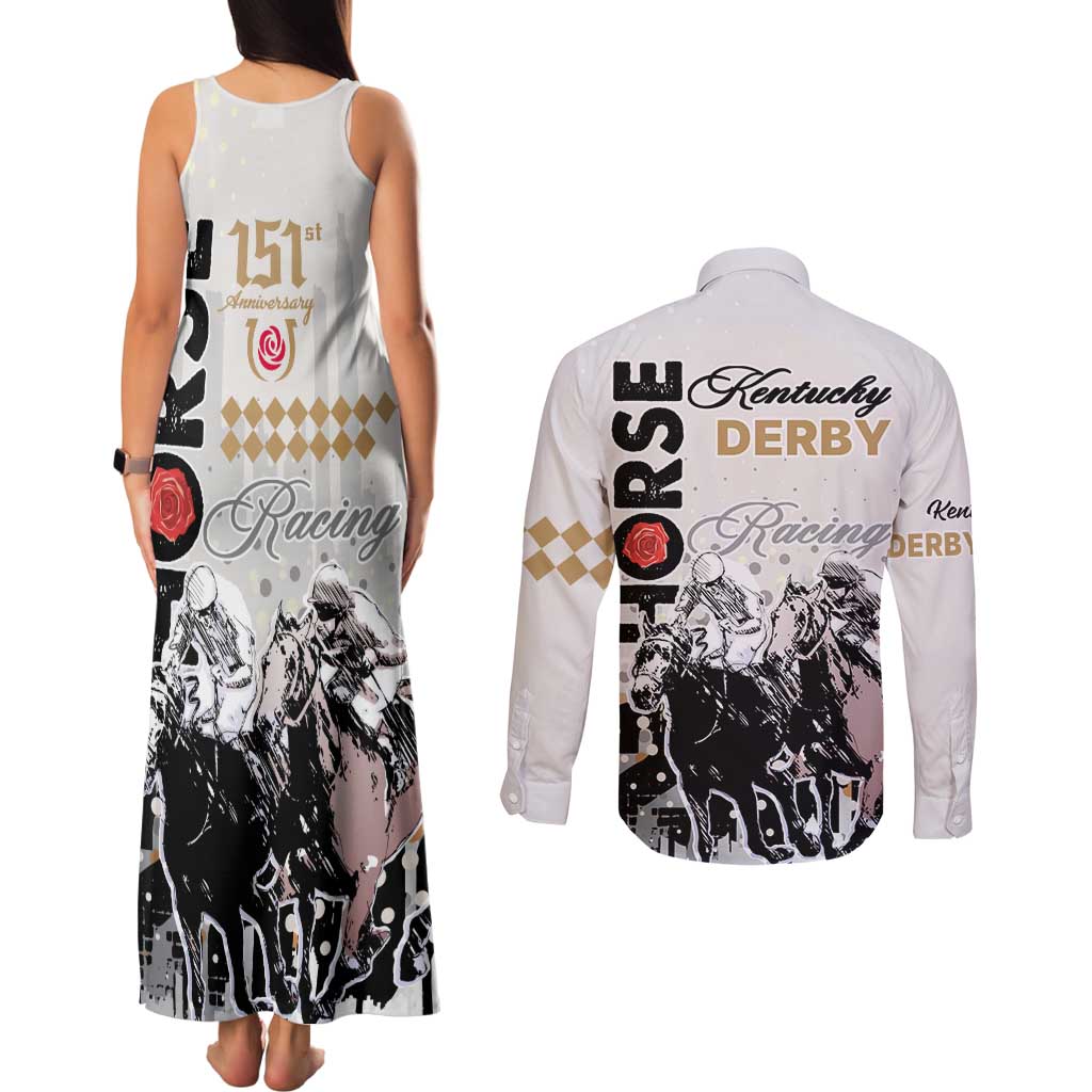 Kentucky Horse Racing Couples Matching Tank Maxi Dress and Long Sleeve Button Shirts 151st Anniversary The Run For The Roses LT9