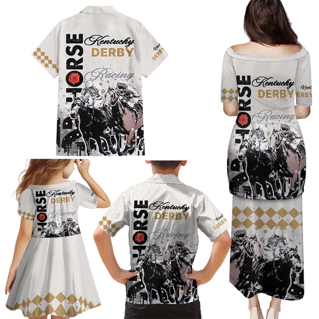 Kentucky Horse Racing Family Matching Puletasi Dress and Hawaiian Shirt 151st Anniversary The Run For The Roses LT9