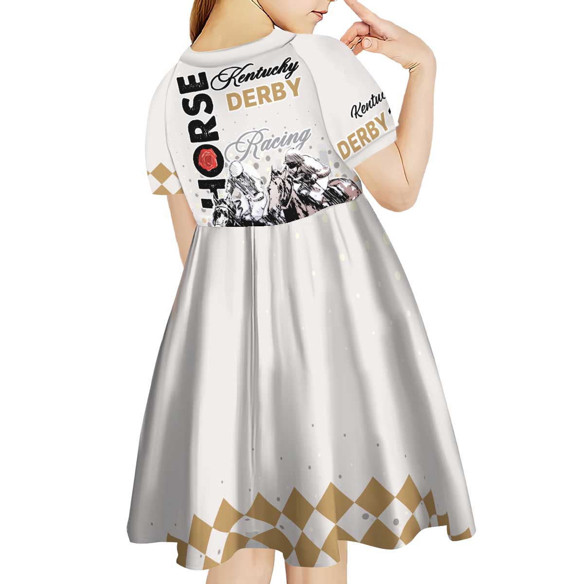 Kentucky Horse Racing Kid Short Sleeve Dress 151st Anniversary The Run For The Roses LT9