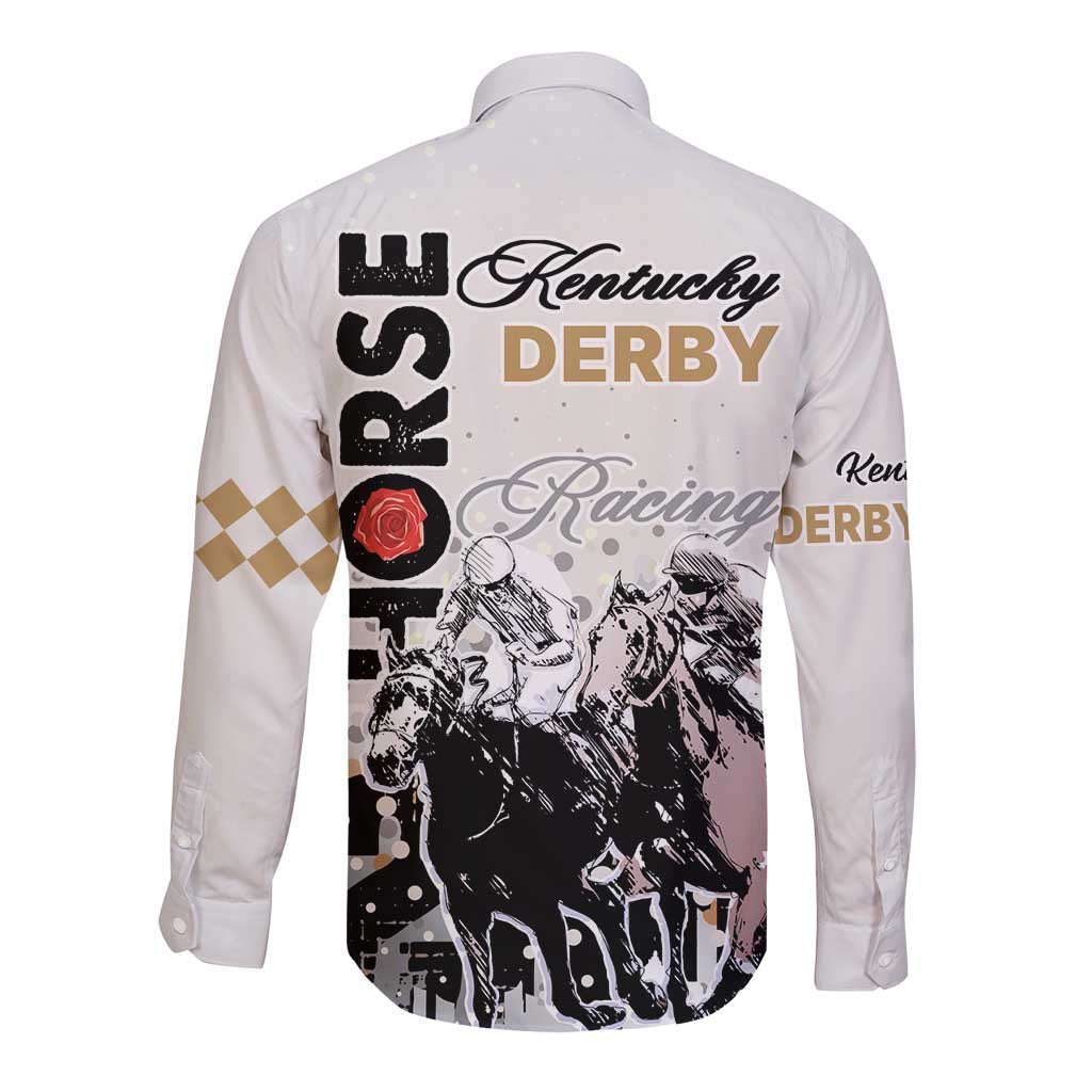 Kentucky Horse Racing Long Sleeve Button Shirt 151st Anniversary The Run For The Roses LT9