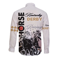 Kentucky Horse Racing Long Sleeve Button Shirt 151st Anniversary The Run For The Roses LT9
