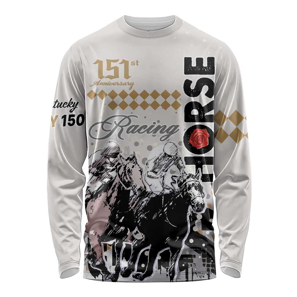 Kentucky Horse Racing Long Sleeve Shirt 151st Anniversary The Run For The Roses LT9