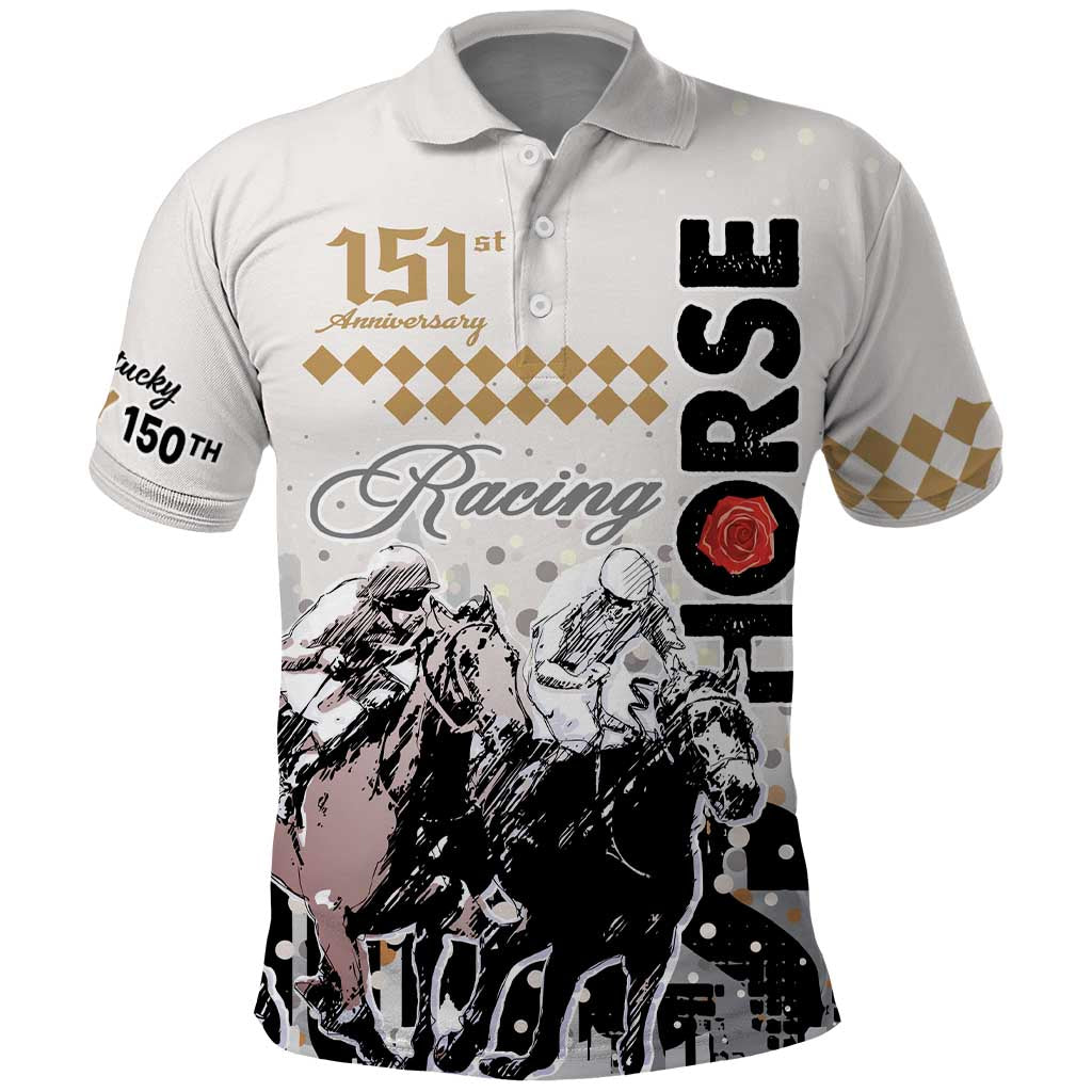 Kentucky Horse Racing Polo Shirt 151st Anniversary The Run For The Roses LT9