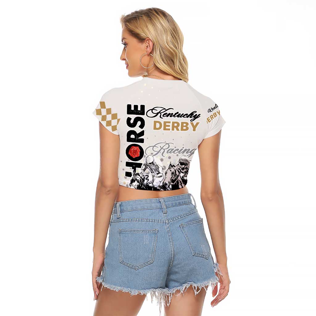 Kentucky Horse Racing Raglan Cropped T Shirt 151st Anniversary The Run For The Roses LT9