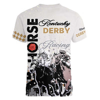 Kentucky Horse Racing Women V Neck T Shirt 151st Anniversary The Run For The Roses LT9