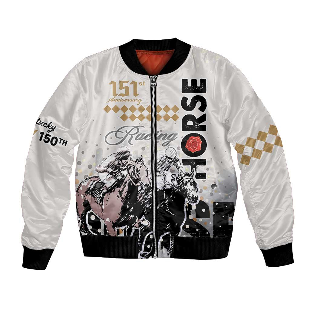 Personalised Kentucky Horse Racing Bomber Jacket 151st Anniversary The Run For The Roses LT9