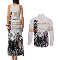 Personalised Kentucky Horse Racing Couples Matching Tank Maxi Dress and Long Sleeve Button Shirts 151st Anniversary The Run For The Roses LT9