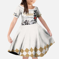 Personalised Kentucky Horse Racing Family Matching Off Shoulder Long Sleeve Dress and Hawaiian Shirt 151st Anniversary The Run For The Roses LT9