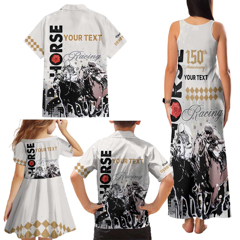 Personalised Kentucky Horse Racing Family Matching Tank Maxi Dress and Hawaiian Shirt 151st Anniversary The Run For The Roses LT9