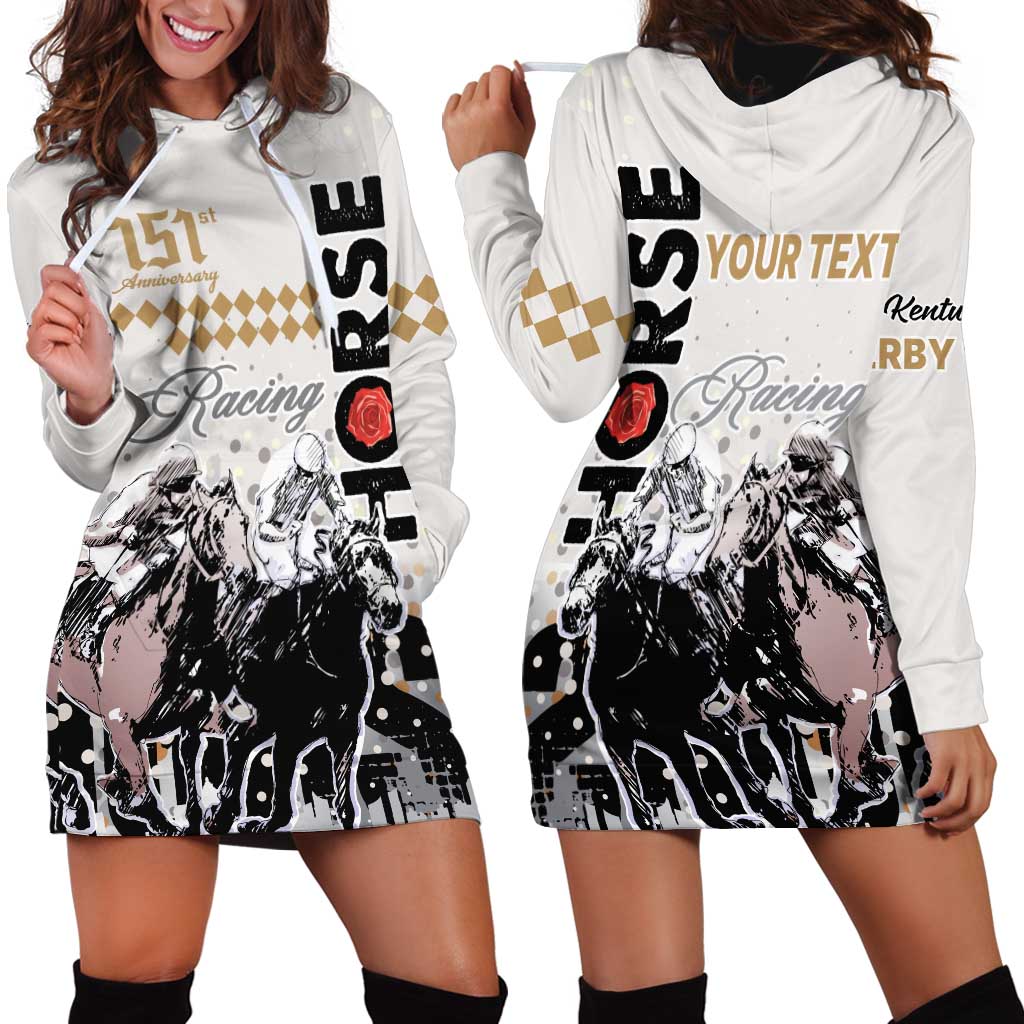 Personalised Kentucky Horse Racing Hoodie Dress 151st Anniversary The Run For The Roses LT9