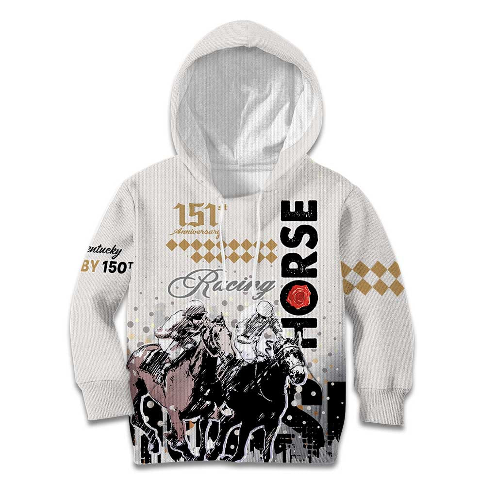 Personalised Kentucky Horse Racing Kid Hoodie 151st Anniversary The Run For The Roses LT9