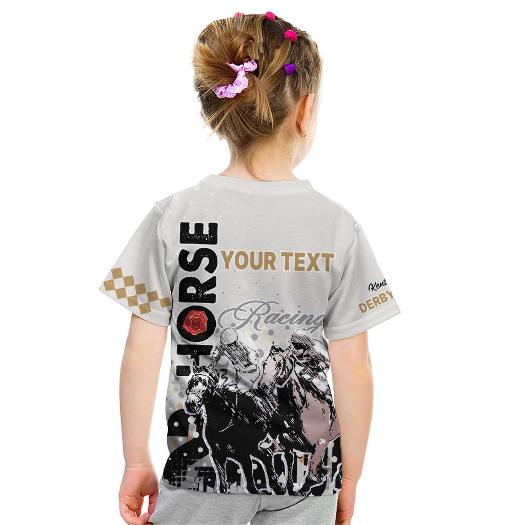 Personalised Kentucky Horse Racing Kid T Shirt 151st Anniversary The Run For The Roses LT9