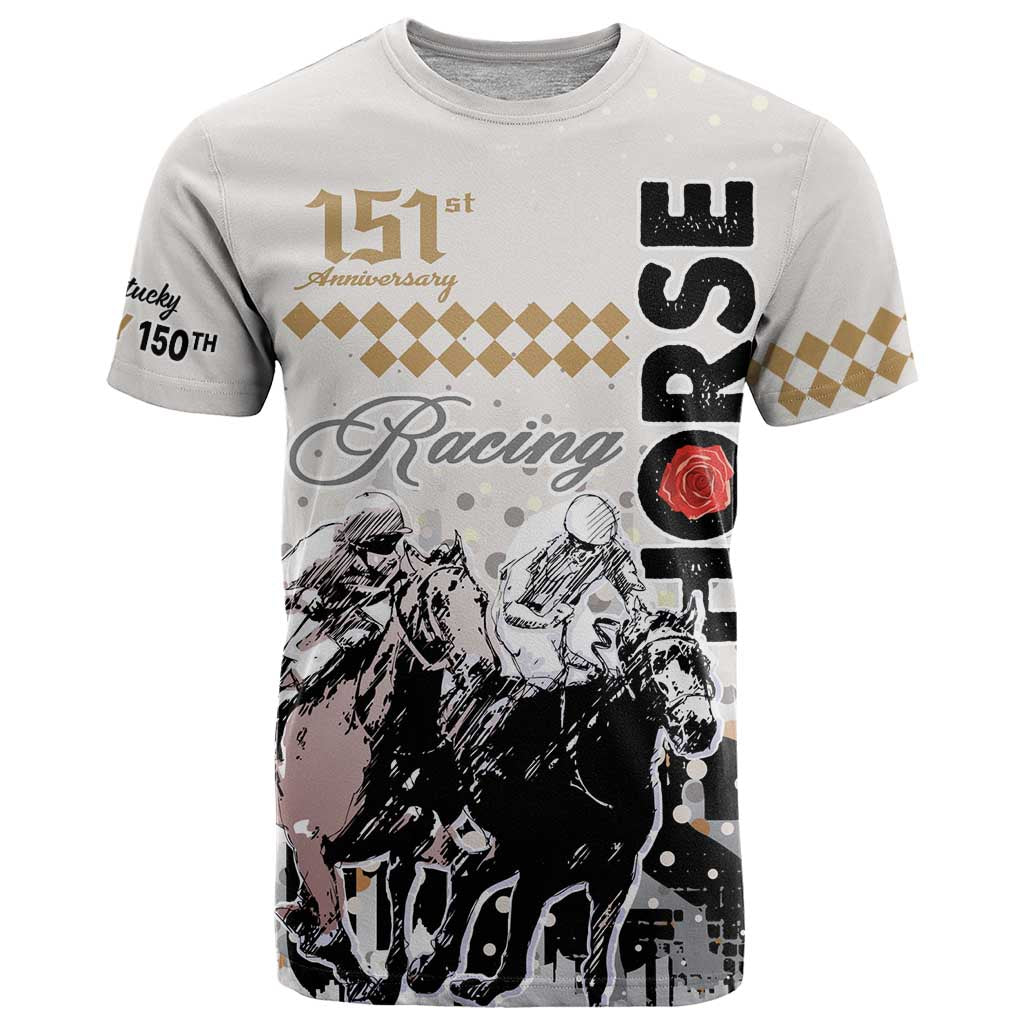 Personalised Kentucky Horse Racing T Shirt 151st Anniversary The Run For The Roses LT9