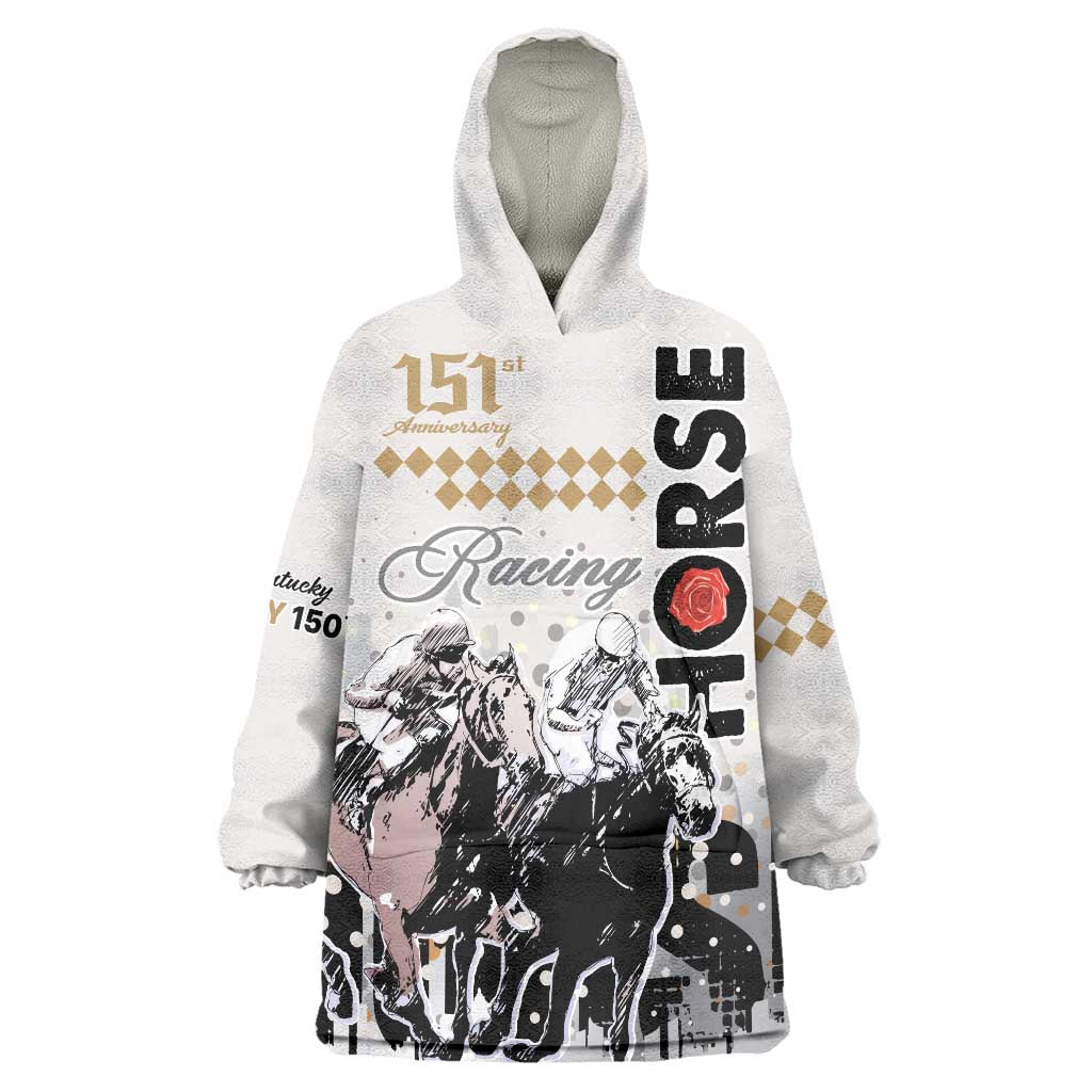 Personalised Kentucky Horse Racing Wearable Blanket Hoodie 151st Anniversary The Run For The Roses LT9