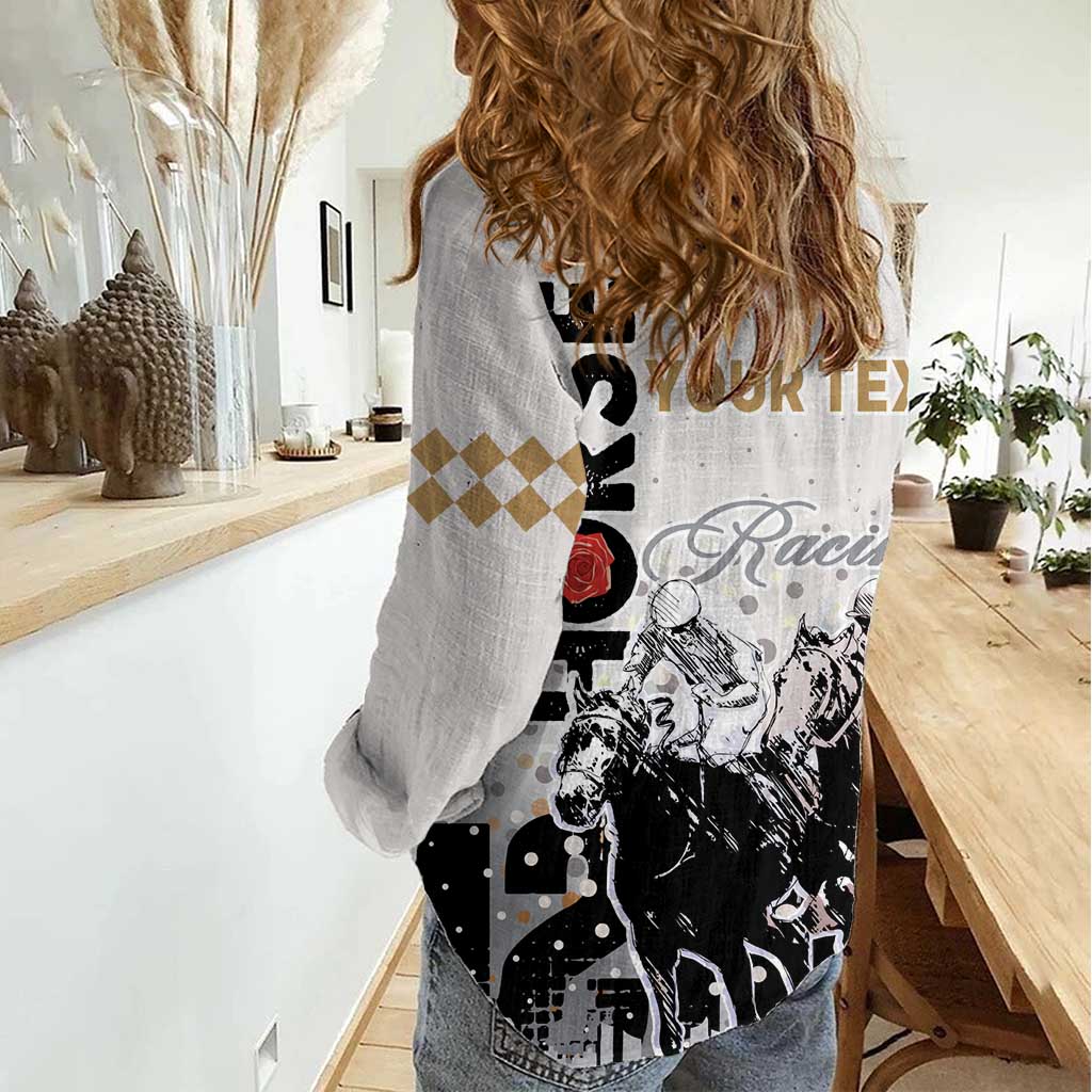Personalised Kentucky Horse Racing Women Casual Shirt 151st Anniversary The Run For The Roses LT9
