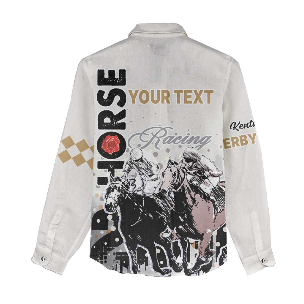 Personalised Kentucky Horse Racing Women Casual Shirt 151st Anniversary The Run For The Roses LT9