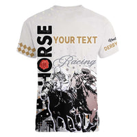 Personalised Kentucky Horse Racing Women V Neck T Shirt 151st Anniversary The Run For The Roses LT9