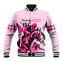 Kentucky Horse Racing Baseball Jacket 151st Anniversary Sporting Art Pink Version LT9