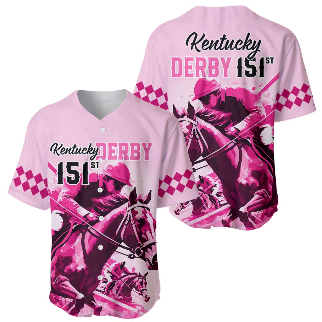 Kentucky Horse Racing Baseball Jersey 151st Anniversary Sporting Art Pink Version LT9