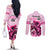 Kentucky Horse Racing Couples Matching Off The Shoulder Long Sleeve Dress and Long Sleeve Button Shirts 151st Anniversary Sporting Art Pink Version LT9