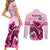 Kentucky Horse Racing Couples Matching Short Sleeve Bodycon Dress and Long Sleeve Button Shirts 151st Anniversary Sporting Art Pink Version LT9