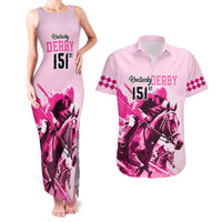Kentucky Horse Racing Couples Matching Tank Maxi Dress and Hawaiian Shirt 151st Anniversary Sporting Art Pink Version LT9