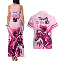 Kentucky Horse Racing Couples Matching Tank Maxi Dress and Hawaiian Shirt 151st Anniversary Sporting Art Pink Version LT9