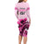 Kentucky Horse Racing Family Matching Long Sleeve Bodycon Dress and Hawaiian Shirt 151st Anniversary Sporting Art Pink Version LT9