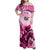 Kentucky Horse Racing Family Matching Off Shoulder Maxi Dress and Hawaiian Shirt 151st Anniversary Sporting Art Pink Version LT9