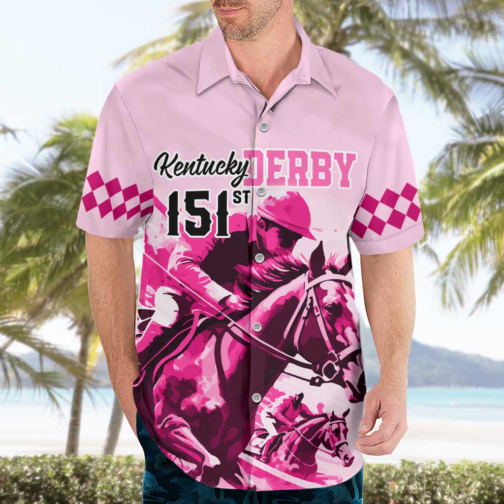 2025 Kentucky Horse Racing Hawaiian Shirt 151st Anniversary Arty Pink Style LT9