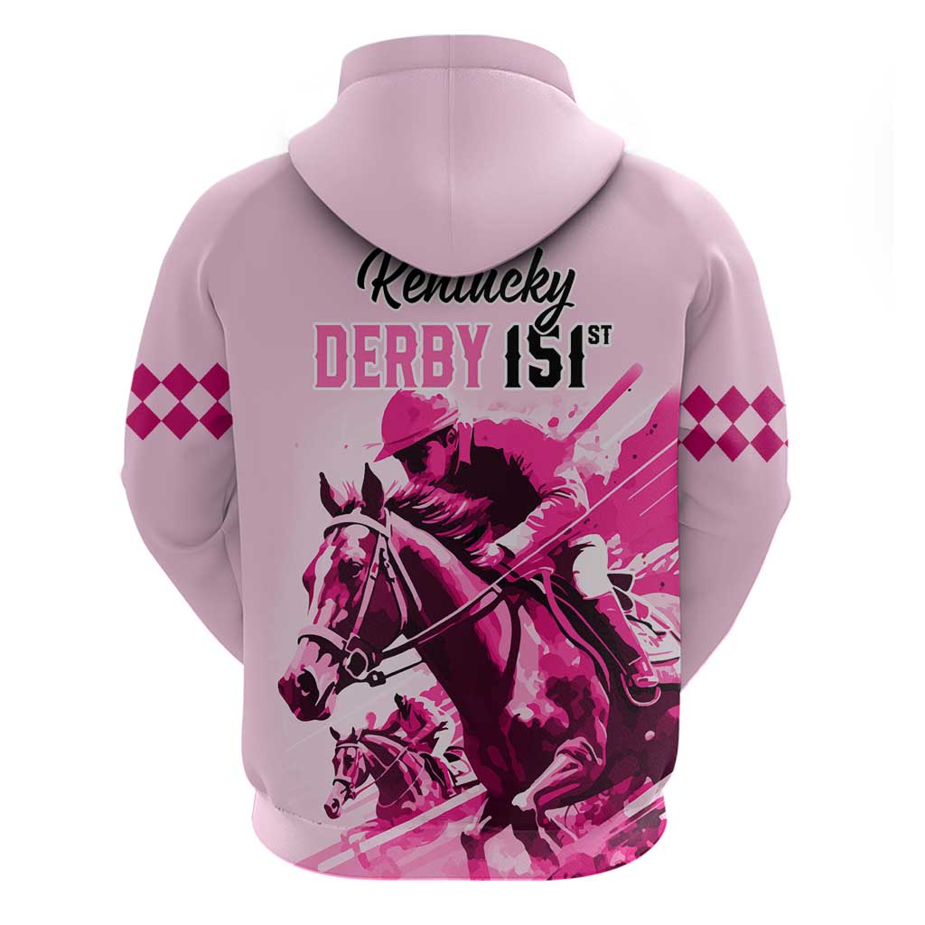 Kentucky Horse Racing Hoodie 151st Anniversary Sporting Art Pink Version LT9