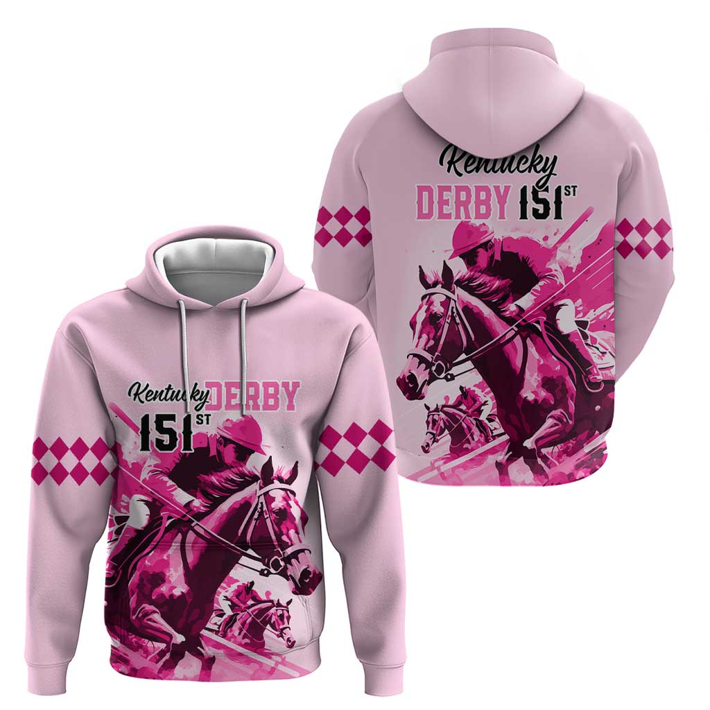 Kentucky Horse Racing Hoodie 151st Anniversary Sporting Art Pink Version LT9