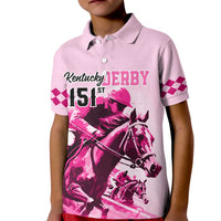 Kentucky Horse Racing Kid Polo Shirt 151st Anniversary Sporting Art Pink Version LT9