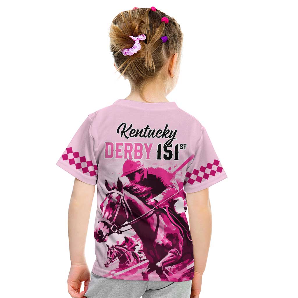 Kentucky Horse Racing Kid T Shirt 151st Anniversary Sporting Art Pink Version LT9