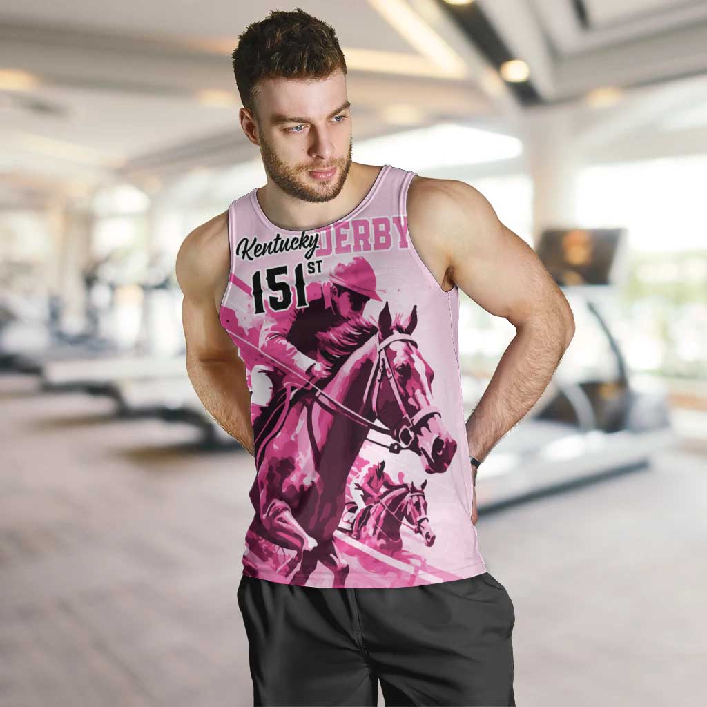 Kentucky Horse Racing Men Tank Top 151st Anniversary Sporting Art Pink Version LT9
