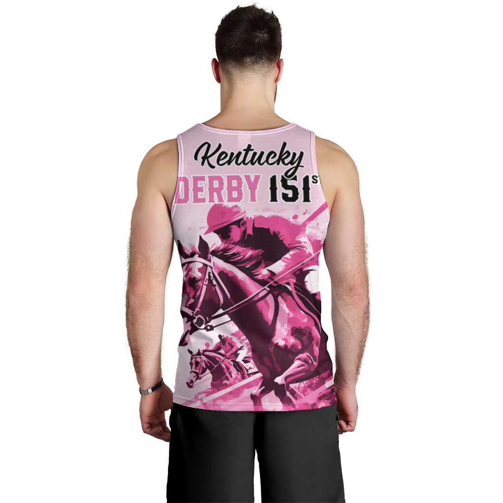 Kentucky Horse Racing Men Tank Top 151st Anniversary Sporting Art Pink Version LT9