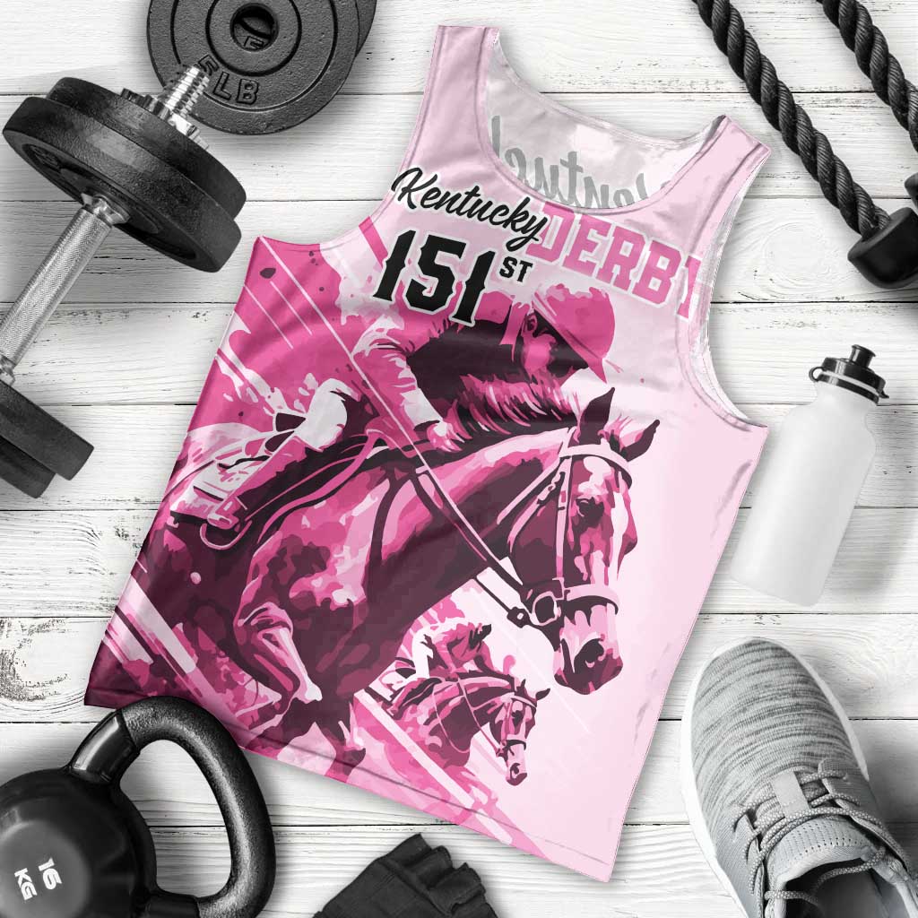 Kentucky Horse Racing Men Tank Top 151st Anniversary Sporting Art Pink Version LT9