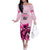 Kentucky Horse Racing Off The Shoulder Long Sleeve Dress 151st Anniversary Sporting Art Pink Version LT9