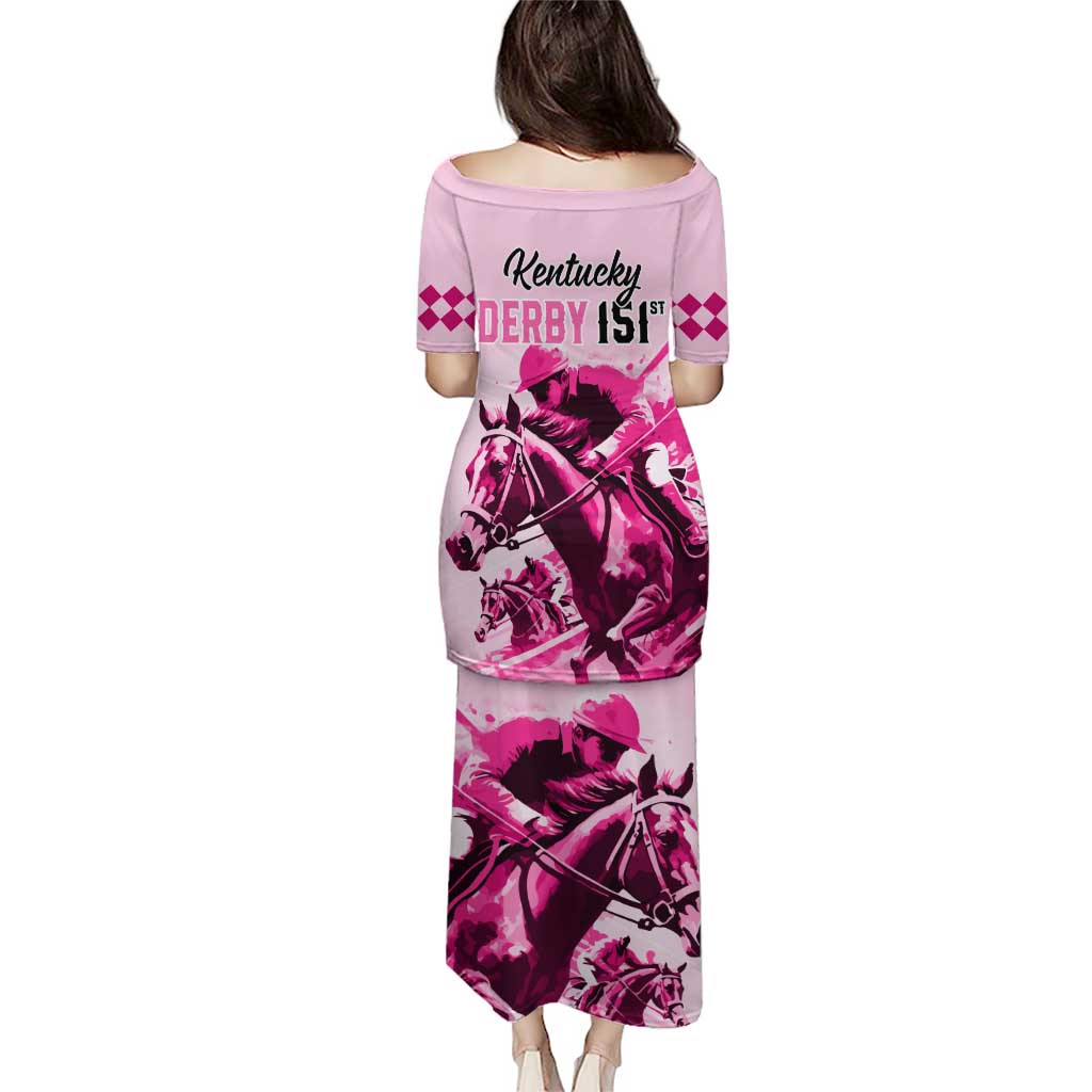 Kentucky Horse Racing Puletasi 151st Anniversary Sporting Art Pink Version LT9