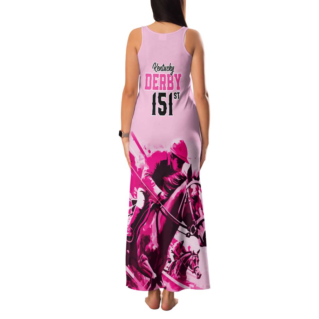 Kentucky Horse Racing Tank Maxi Dress 151st Anniversary Sporting Art Pink Version LT9