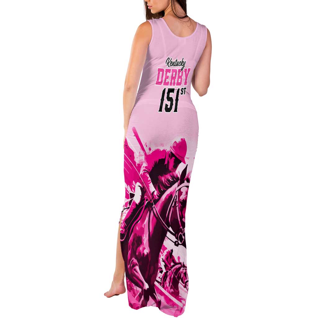 Kentucky Horse Racing Tank Maxi Dress 151st Anniversary Sporting Art Pink Version LT9