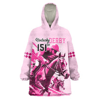 Kentucky Horse Racing Wearable Blanket Hoodie 151st Anniversary Sporting Art Pink Version LT9