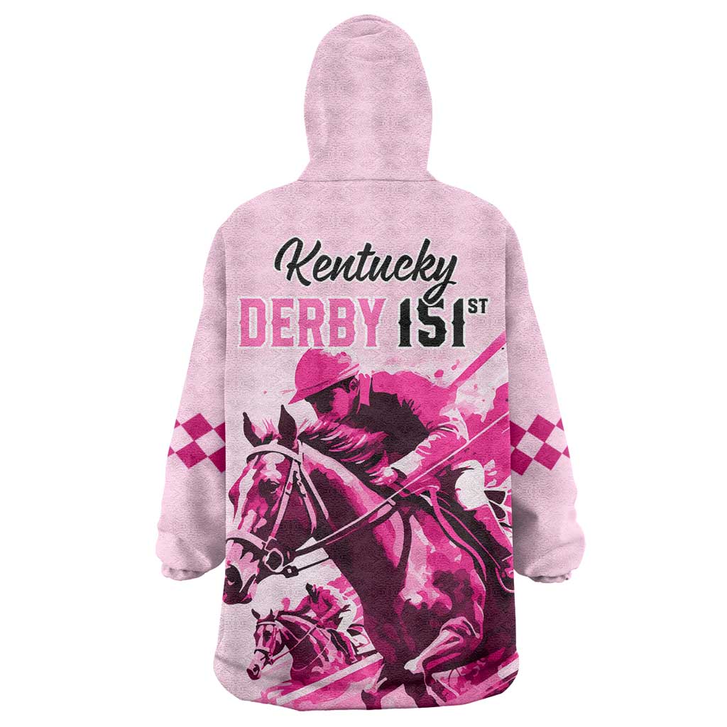 Kentucky Horse Racing Wearable Blanket Hoodie 151st Anniversary Sporting Art Pink Version LT9