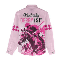Kentucky Horse Racing Women Casual Shirt 151st Anniversary Sporting Art Pink Version LT9