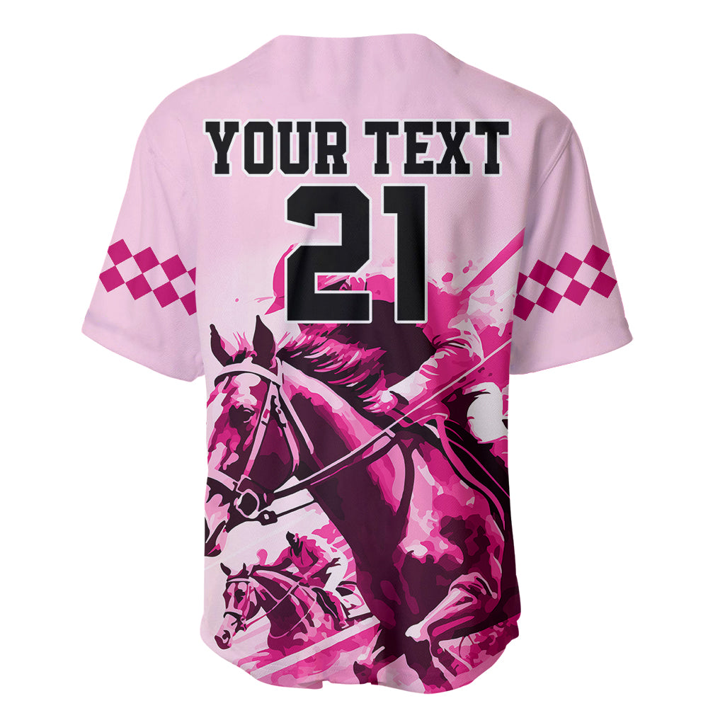 Personalised Kentucky Horse Racing Baseball Jersey 150th Anniversary Sporting Art Pink Version LT9 - Wonder Print Shop